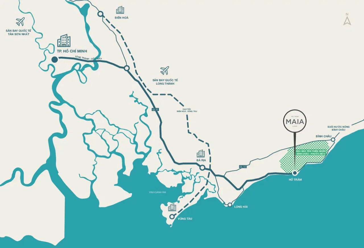 Maia Resort Hồ Tràm – Biểu Tượng Nghỉ Dưỡng Mới Tại Hồ Tràm 3 vi tri du an maia resort ho tram.png